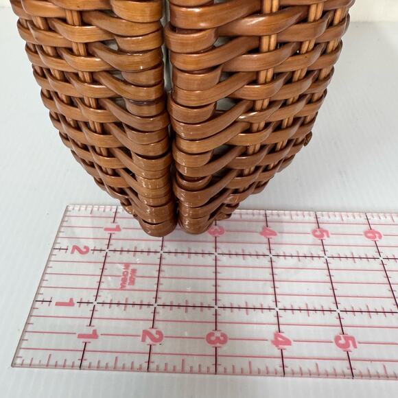 VINTAGE Basket Purse by Macy's Woven Metal MCM Vinyl HandMade in Honk Kong - Picture 14 of 14